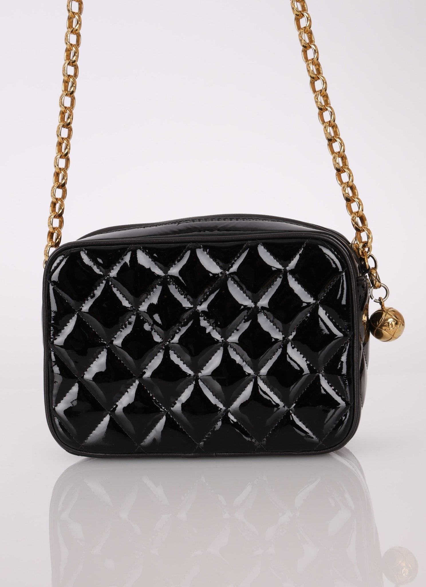 Rare Chanel 1991 Patent Bijoux Mini Turnlock Camera Bag - FashioNica