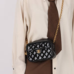 Rare Chanel 1991 Patent Bijoux Mini Turnlock Camera Bag - FashioNica