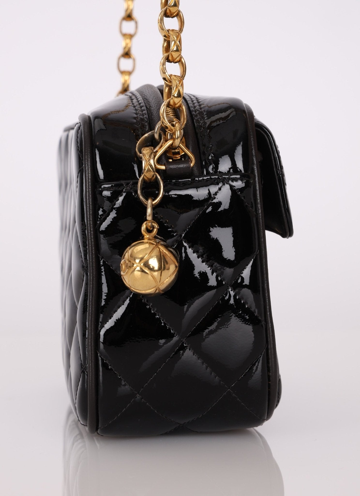 Rare Chanel 1991 Patent Bijoux Mini Turnlock Camera Bag - FashioNica