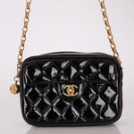 Rare Chanel 1991 Patent Bijoux Mini Turnlock Camera Bag - FashioNica
