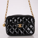 Rare Chanel 1991 Patent Bijoux Mini Turnlock Camera Bag - FashioNica