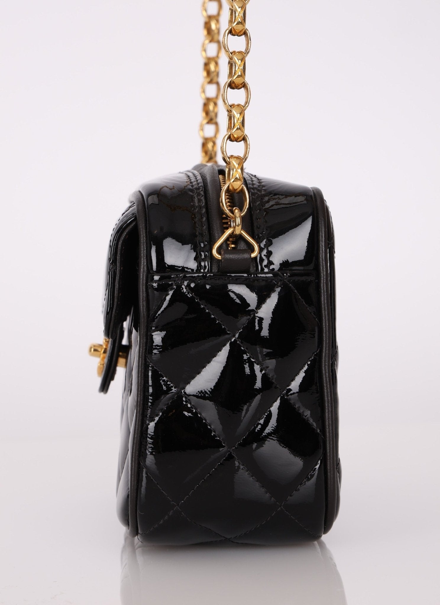 Rare Chanel 1991 Patent Bijoux Mini Turnlock Camera Bag - FashioNica