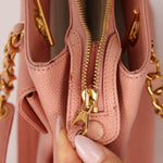 Rare Chanel 1991 Rose Sakura Caviar Turnlock Pocket Tote 24K GP - FashioNica
