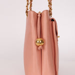 Rare Chanel 1991 Rose Sakura Caviar Turnlock Pocket Tote 24K GP - FashioNica