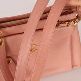 Rare Chanel 1991 Rose Sakura Caviar Turnlock Pocket Tote 24K GP - FashioNica