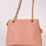 Rare Chanel 1991 Rose Sakura Caviar Turnlock Pocket Tote 24K GP - FashioNica