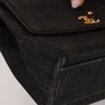 Rare Chanel 1994 Black Denim Small Kelly Top Handle - FashioNica