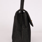 Rare Chanel 1994 Black Denim Small Kelly Top Handle - FashioNica
