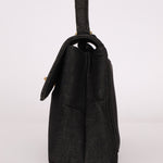 Rare Chanel 1994 Black Denim Small Kelly Top Handle - FashioNica