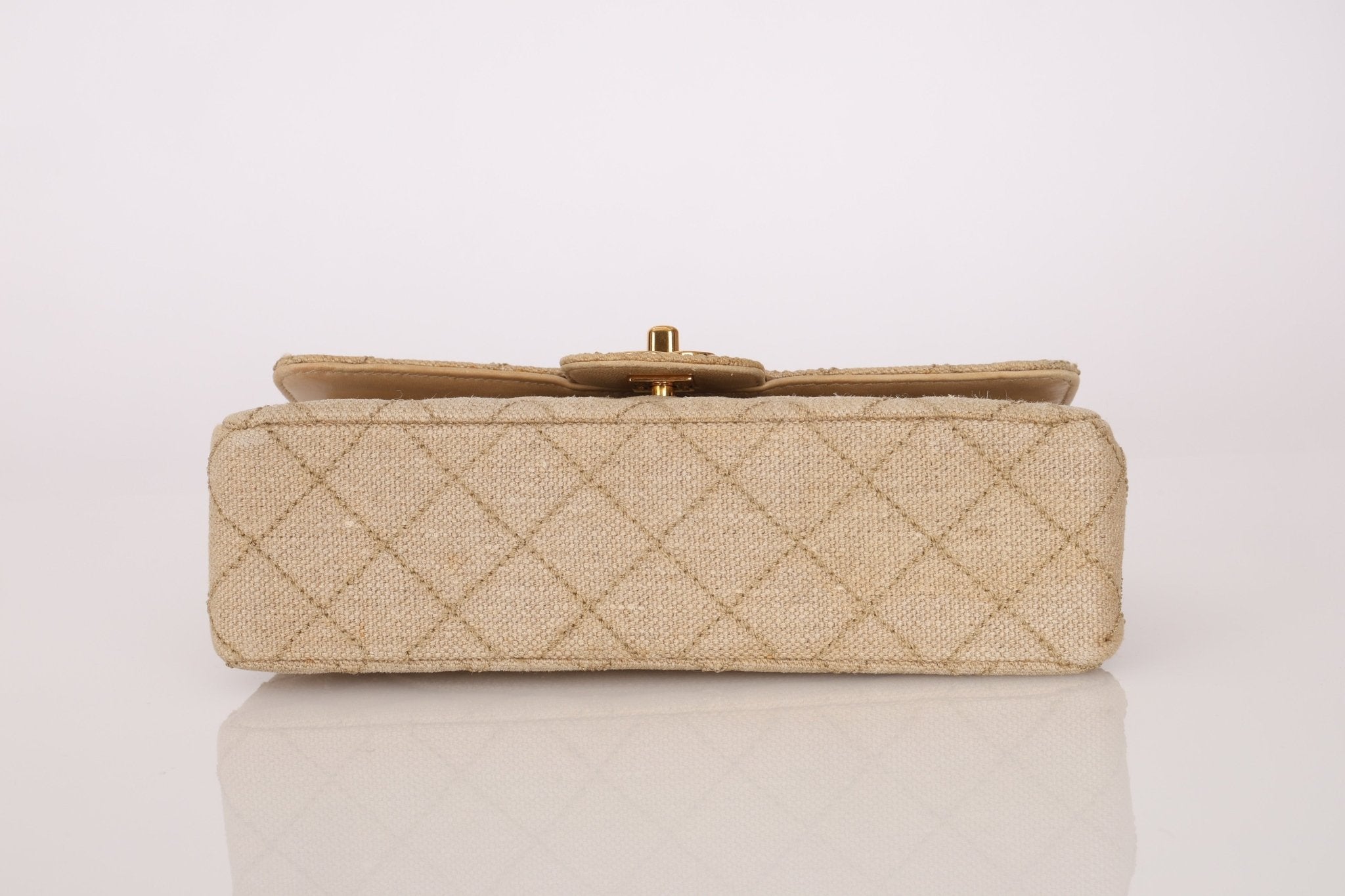 Rare Chanel 1994 Hemp Small Classic Double Flap Bag 24k GP - FashioNica