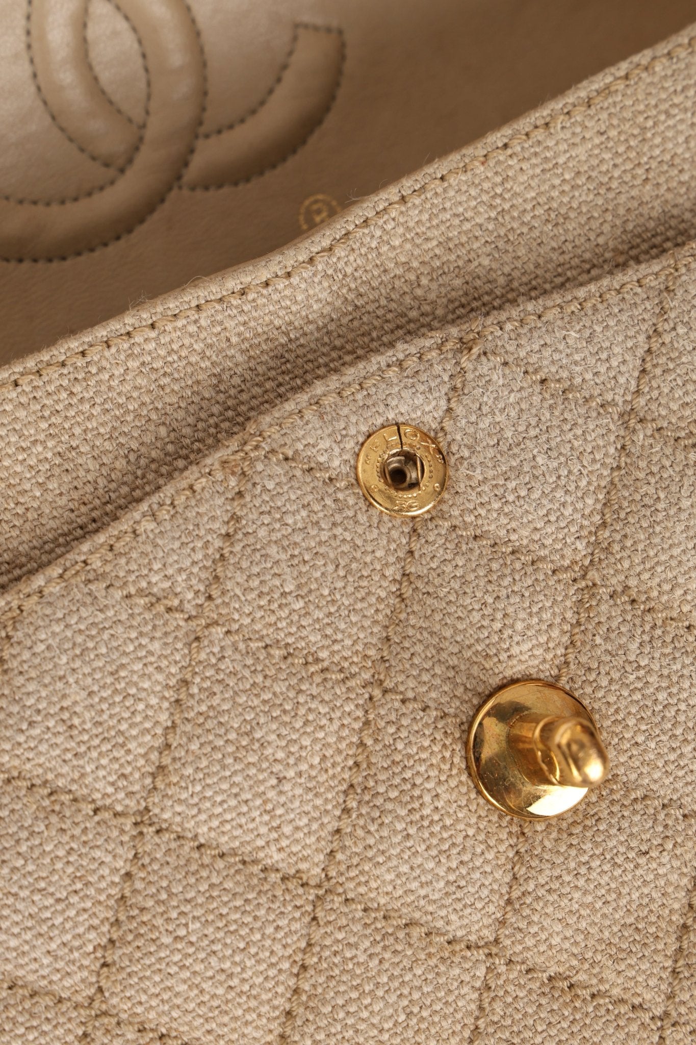 Rare Chanel 1994 Hemp Small Classic Double Flap Bag 24k GP - FashioNica