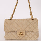 Rare Chanel 1994 Hemp Small Classic Double Flap Bag 24k GP - FashioNica
