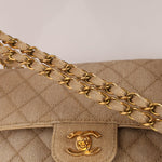 Rare Chanel 1994 Hemp Small Classic Double Flap Bag 24k GP - FashioNica