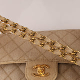Rare Chanel 1994 Hemp Small Classic Double Flap Bag 24k GP - FashioNica