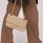 Rare Chanel 1994 Hemp Small Classic Double Flap Bag 24k GP - FashioNica