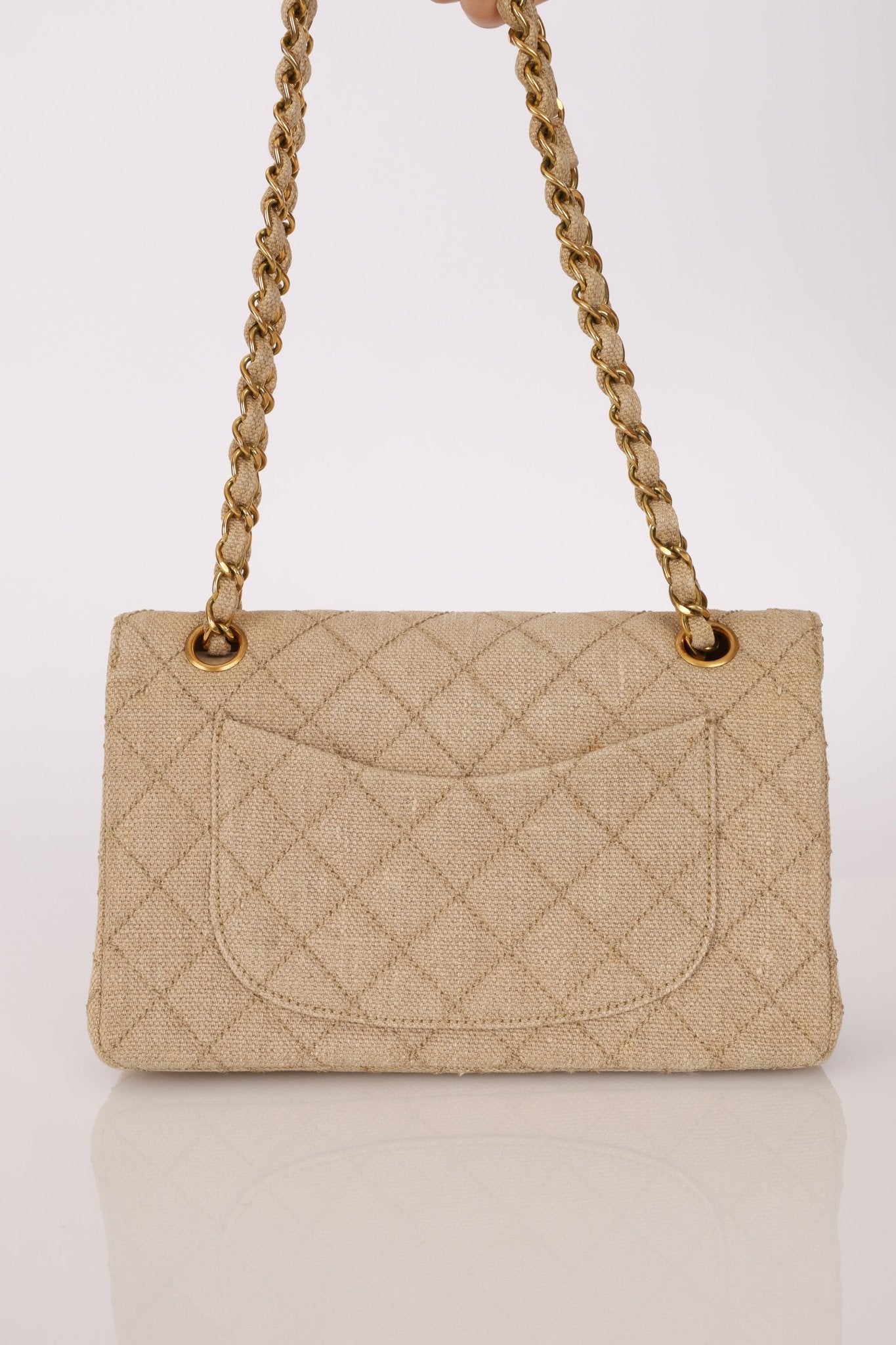 Rare Chanel 1994 Hemp Small Classic Double Flap Bag 24k GP - FashioNica