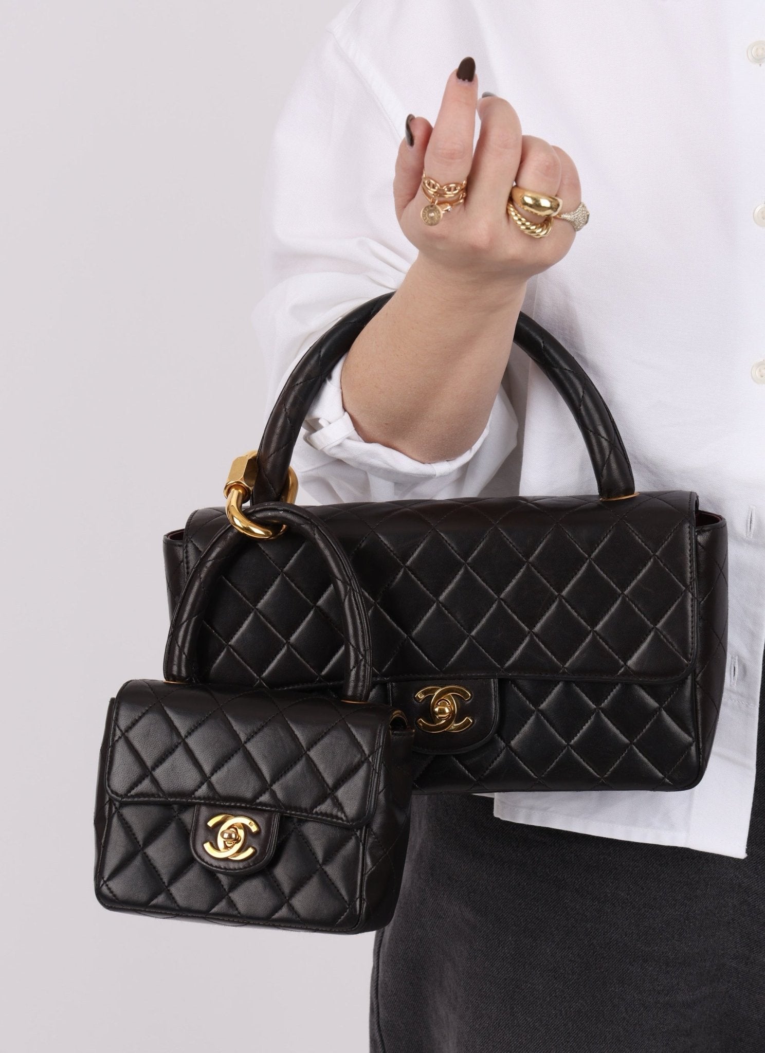 Rare Chanel 1994 Lambskin Parent and Child Kelly - FashioNica