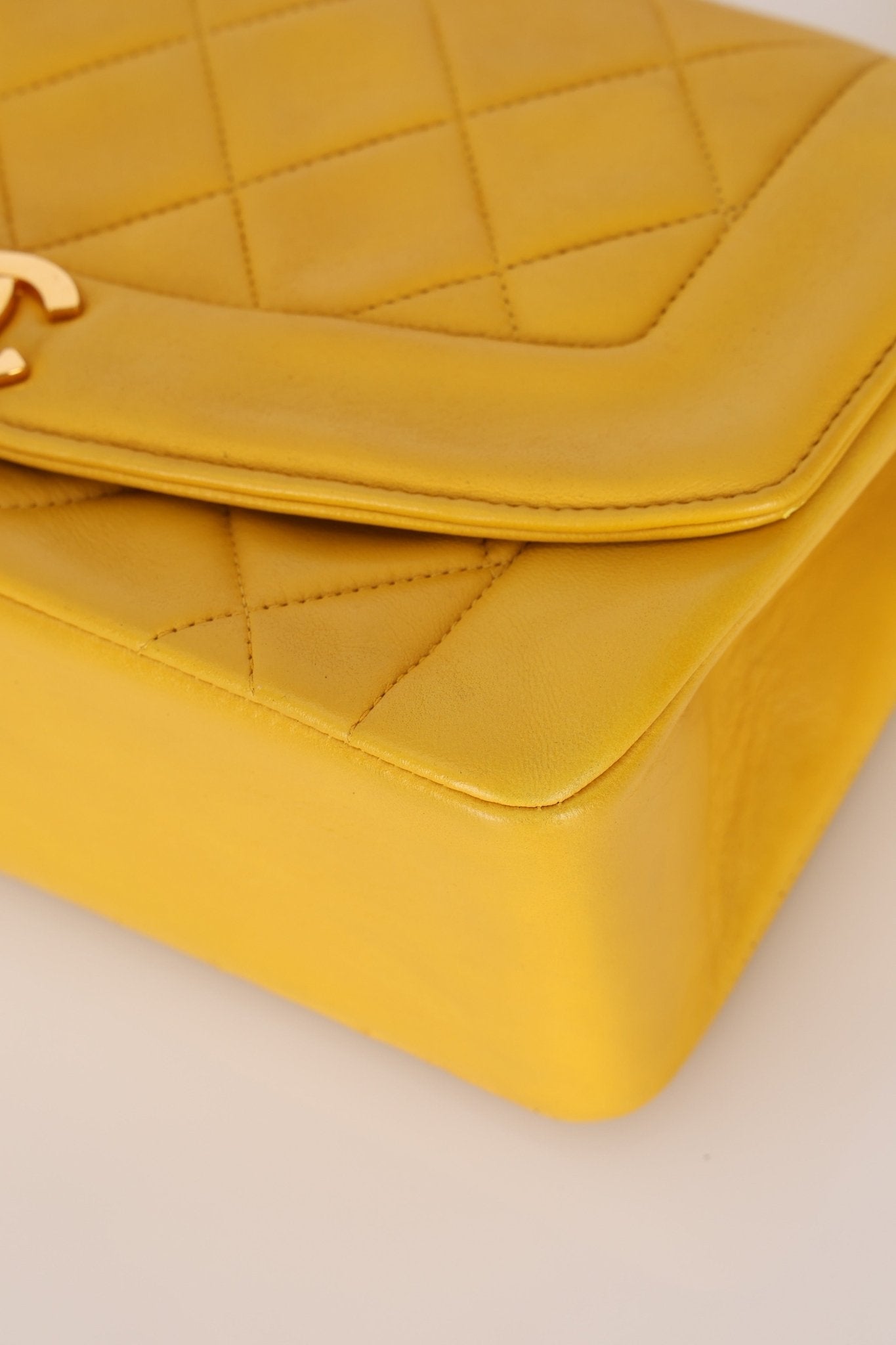 Rare Chanel 1994 Lemon Lambskin Small Diana - FashioNica