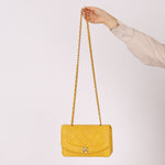 Rare Chanel 1994 Lemon Lambskin Small Diana - FashioNica