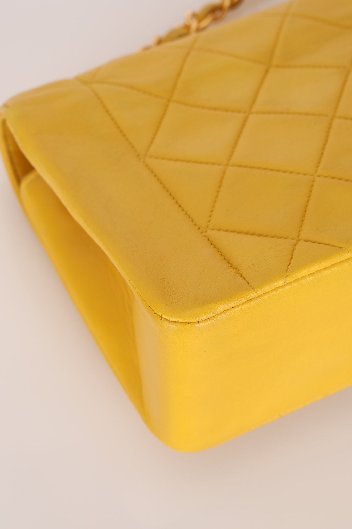 Rare Chanel 1994 Lemon Lambskin Small Diana - FashioNica