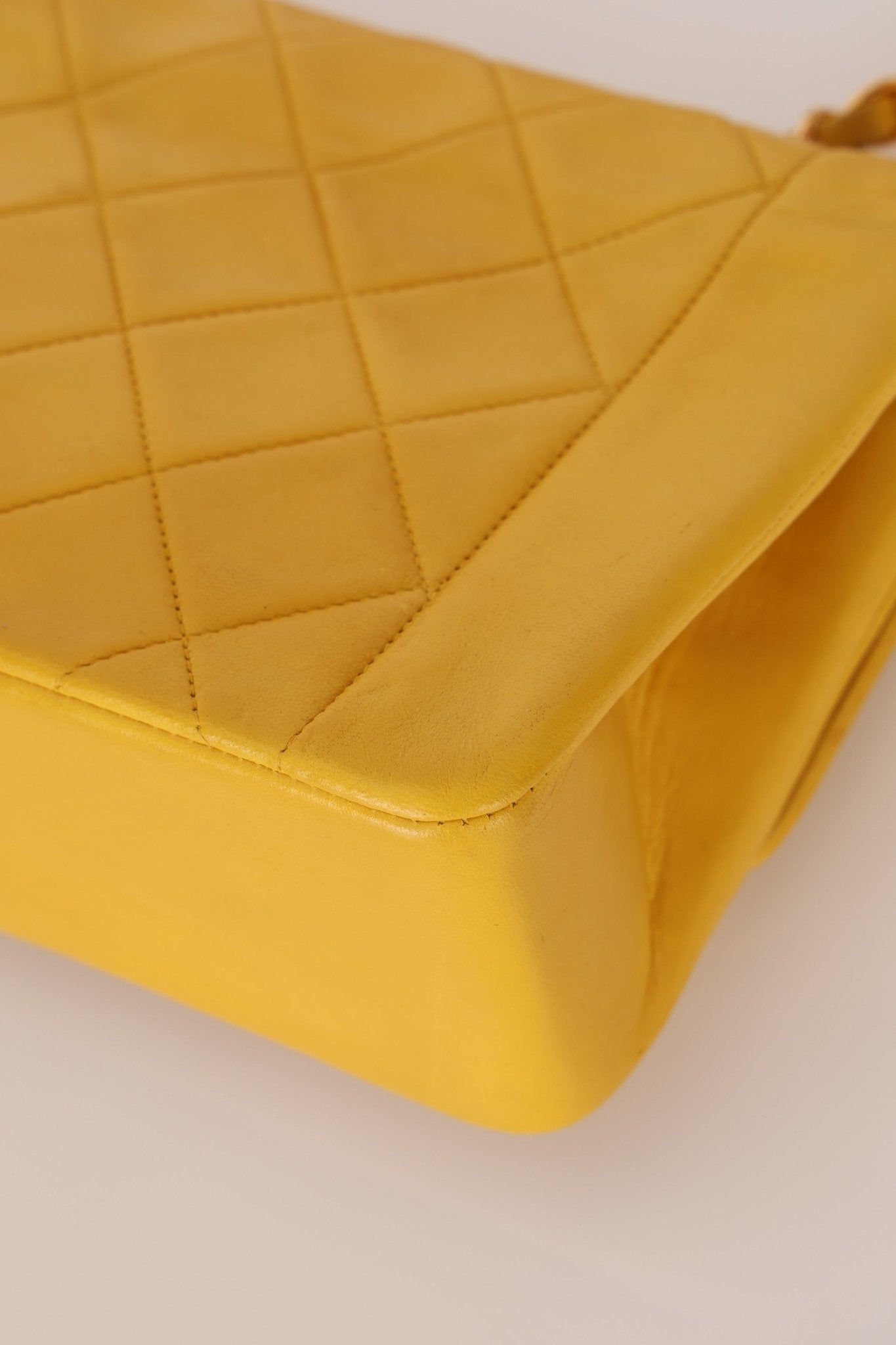 Rare Chanel 1994 Lemon Lambskin Small Diana - FashioNica