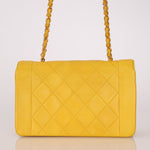 Rare Chanel 1994 Lemon Lambskin Small Diana - FashioNica