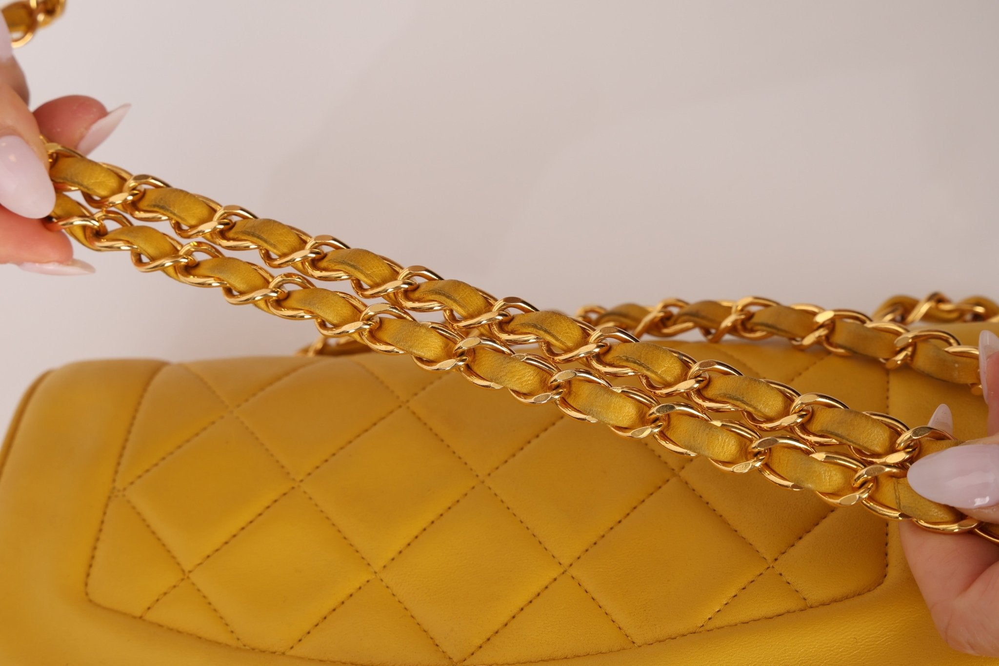 Rare Chanel 1994 Lemon Lambskin Small Diana - FashioNica