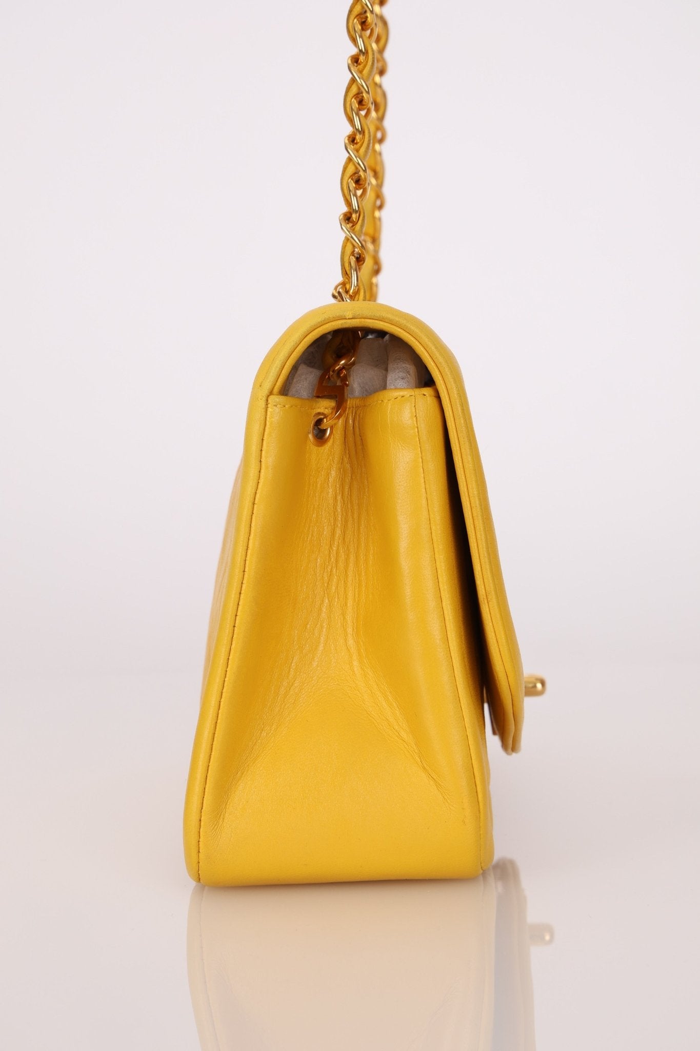 Rare Chanel 1994 Lemon Lambskin Small Diana - FashioNica