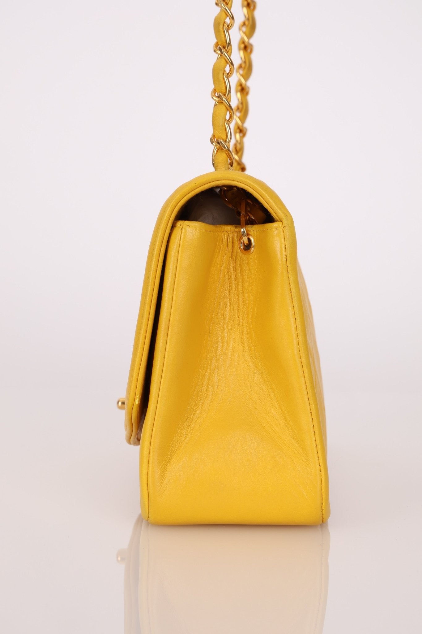 Rare Chanel 1994 Lemon Lambskin Small Diana - FashioNica