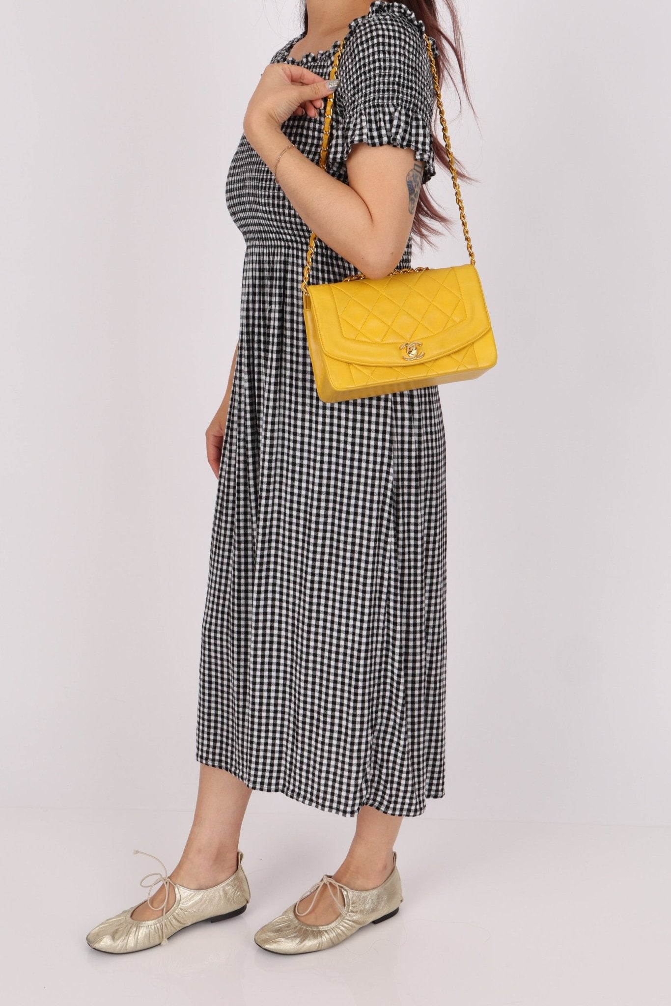 Rare Chanel 1994 Lemon Lambskin Small Diana - FashioNica