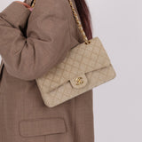 Rare Chanel 1994 Linen Medium Classic Flap - FashioNica