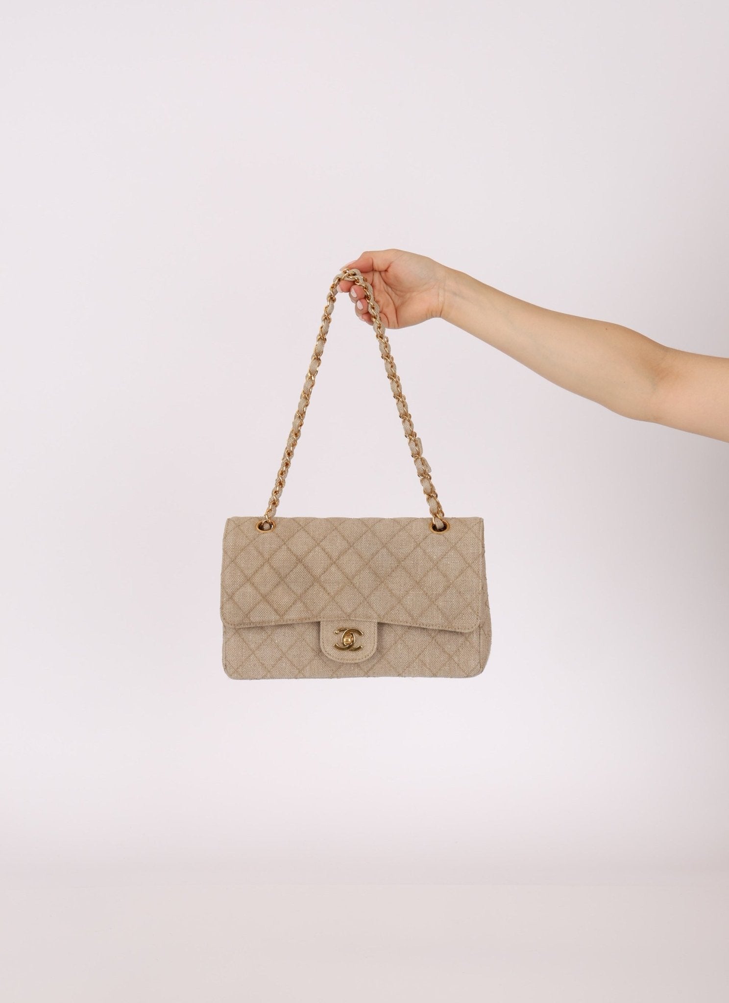 Rare Chanel 1994 Linen Medium Classic Flap - FashioNica