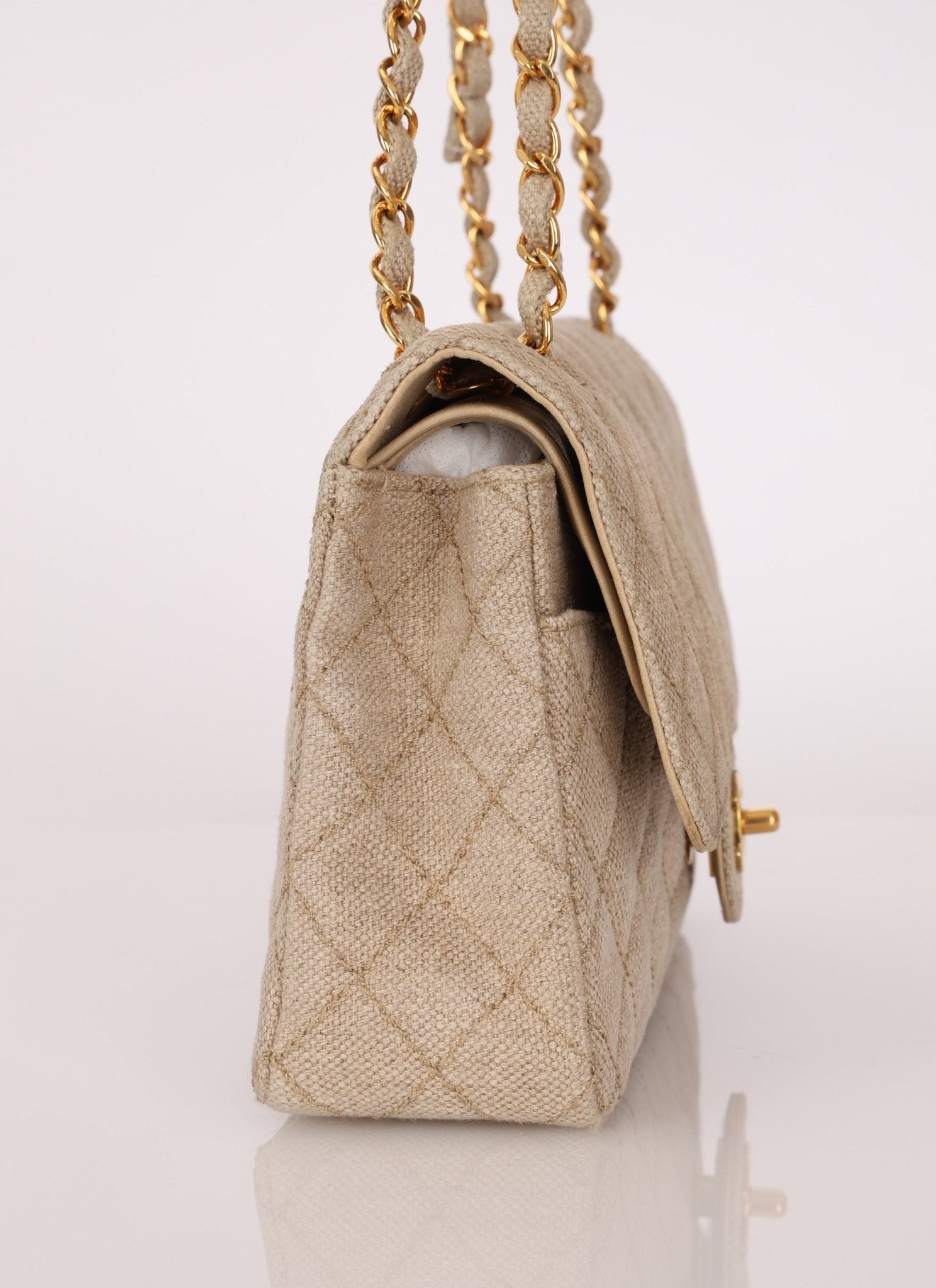 Rare Chanel 1994 Linen Medium Classic Flap - FashioNica