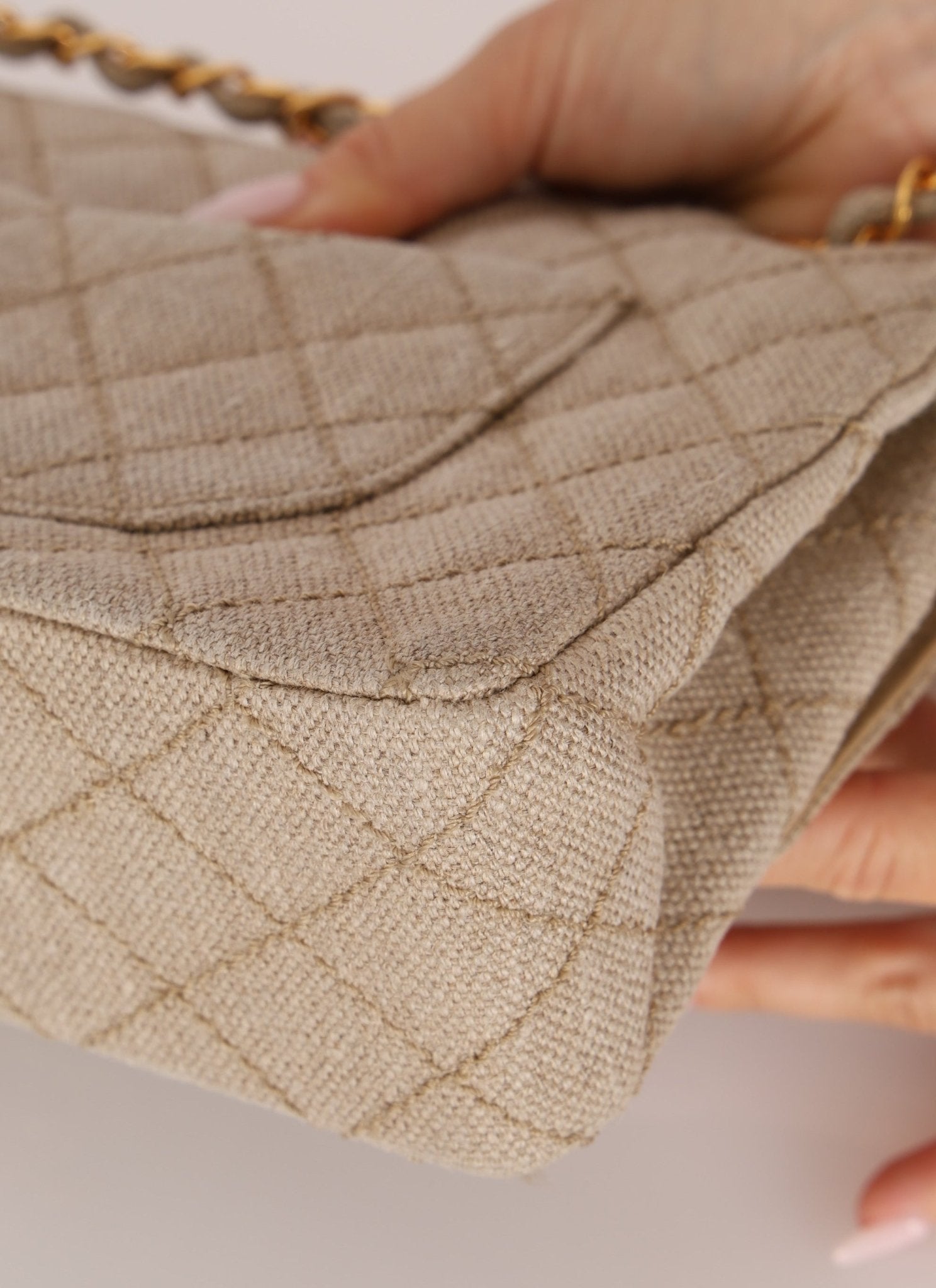 Rare Chanel 1994 Linen Medium Classic Flap - FashioNica