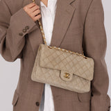 Rare Chanel 1994 Linen Medium Classic Flap - FashioNica