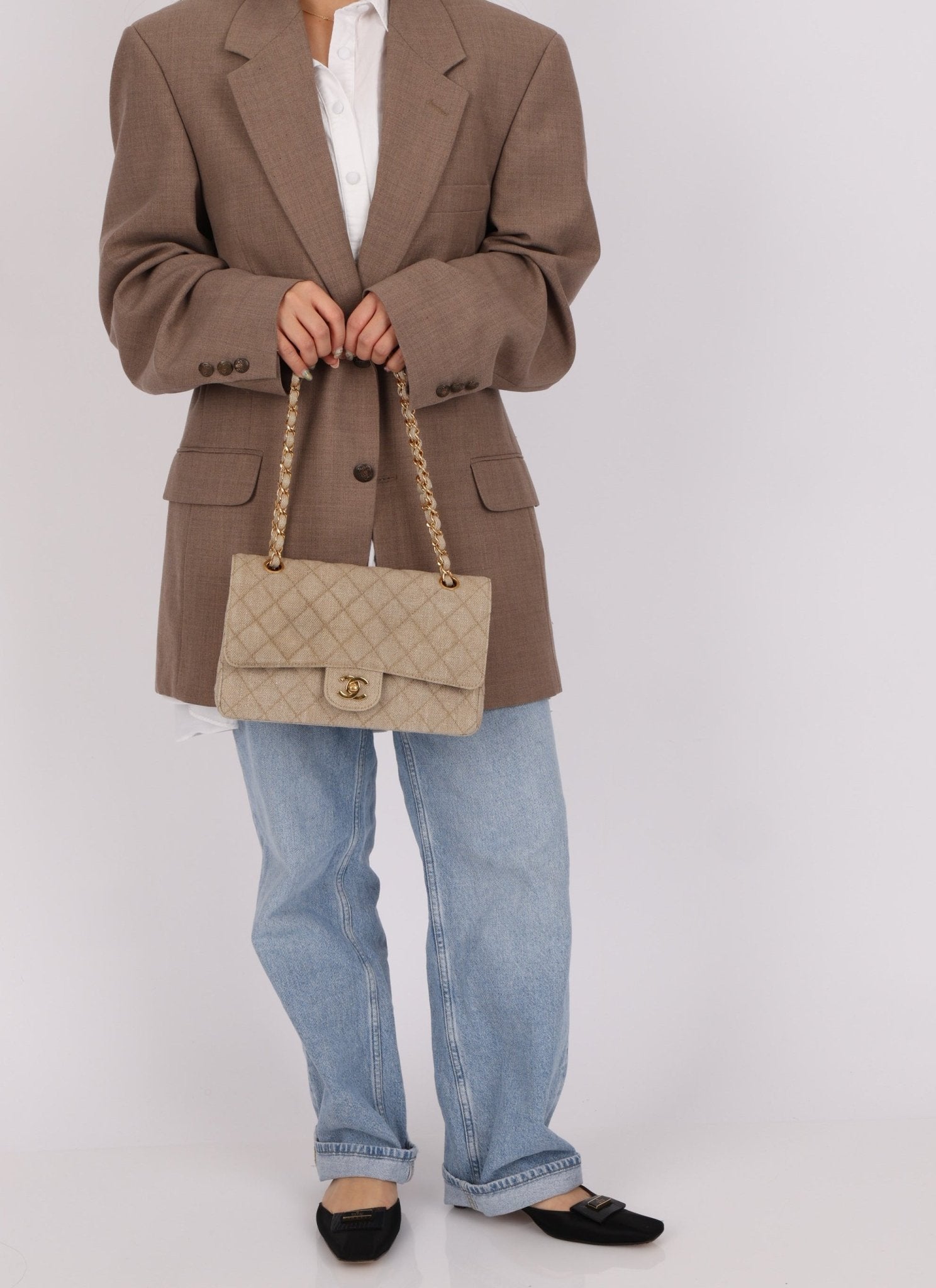 Rare Chanel 1994 Linen Medium Classic Flap - FashioNica