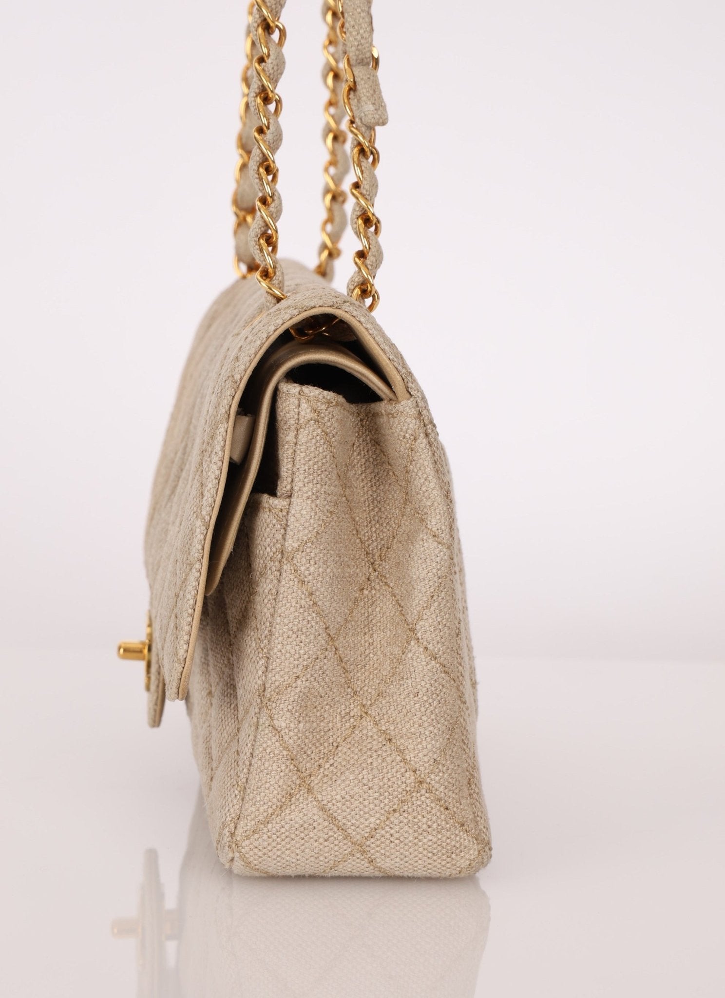 Rare Chanel 1994 Linen Medium Classic Flap - FashioNica