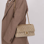 Rare Chanel 1994 Linen Medium Classic Flap - FashioNica