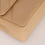 Rare Chanel 1995 Beige Caviar Diagonal Stitch Jumbo Flap Bag 24k GP - FashioNica