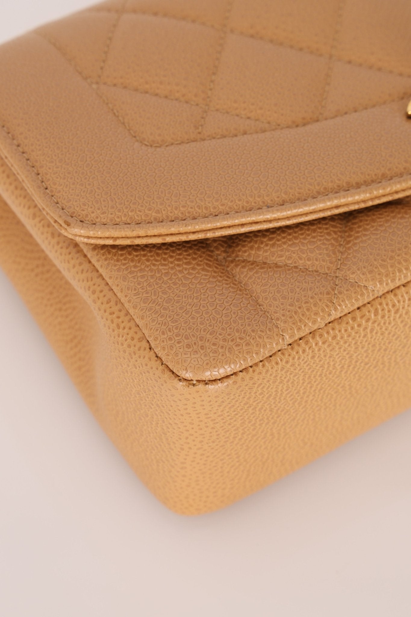 Rare Chanel 1995 Dark Beige Caviar Small Diana 24K GP - FashioNica