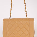 Rare Chanel 1995 Dark Beige Caviar Small Diana 24K GP - FashioNica