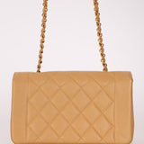 Rare Chanel 1995 Dark Beige Caviar Small Diana 24K GP - FashioNica