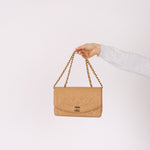 Rare Chanel 1995 Dark Beige Caviar Small Diana 24K GP - FashioNica