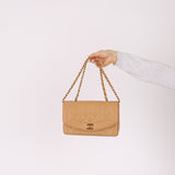 Rare Chanel 1995 Dark Beige Caviar Small Diana 24K GP - FashioNica