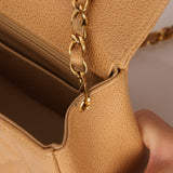 Rare Chanel 1995 Dark Beige Caviar Small Diana 24K GP - FashioNica