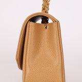 Rare Chanel 1995 Dark Beige Caviar Small Diana 24K GP - FashioNica