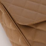 Rare Chanel 1995 Latte Caviar XL Turnlock Top Handle - FashioNica