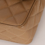 Rare Chanel 1995 Latte Caviar XL Turnlock Top Handle - FashioNica