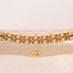 Rare Chanel 1995 Metallic Gold Matelasse Lambskin Turnlock Clutch 24K GP - FashioNica