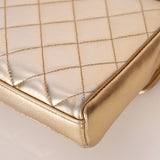 Rare Chanel 1995 Metallic Gold Matelasse Lambskin Turnlock Clutch 24K GP - FashioNica